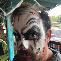 scary clown face paint