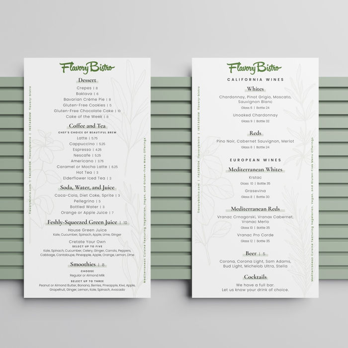Dinner and Drink Menu Design by J Polymedia