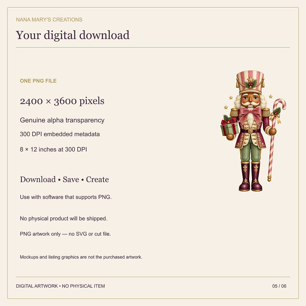 Thumbnail: Sugar Plum Christmas Nutcracker PNG | Vintage Storybook Christmas Digital Design