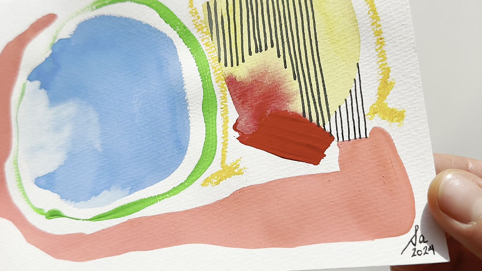 Miniature : Techniques mixtes sur papier d'art