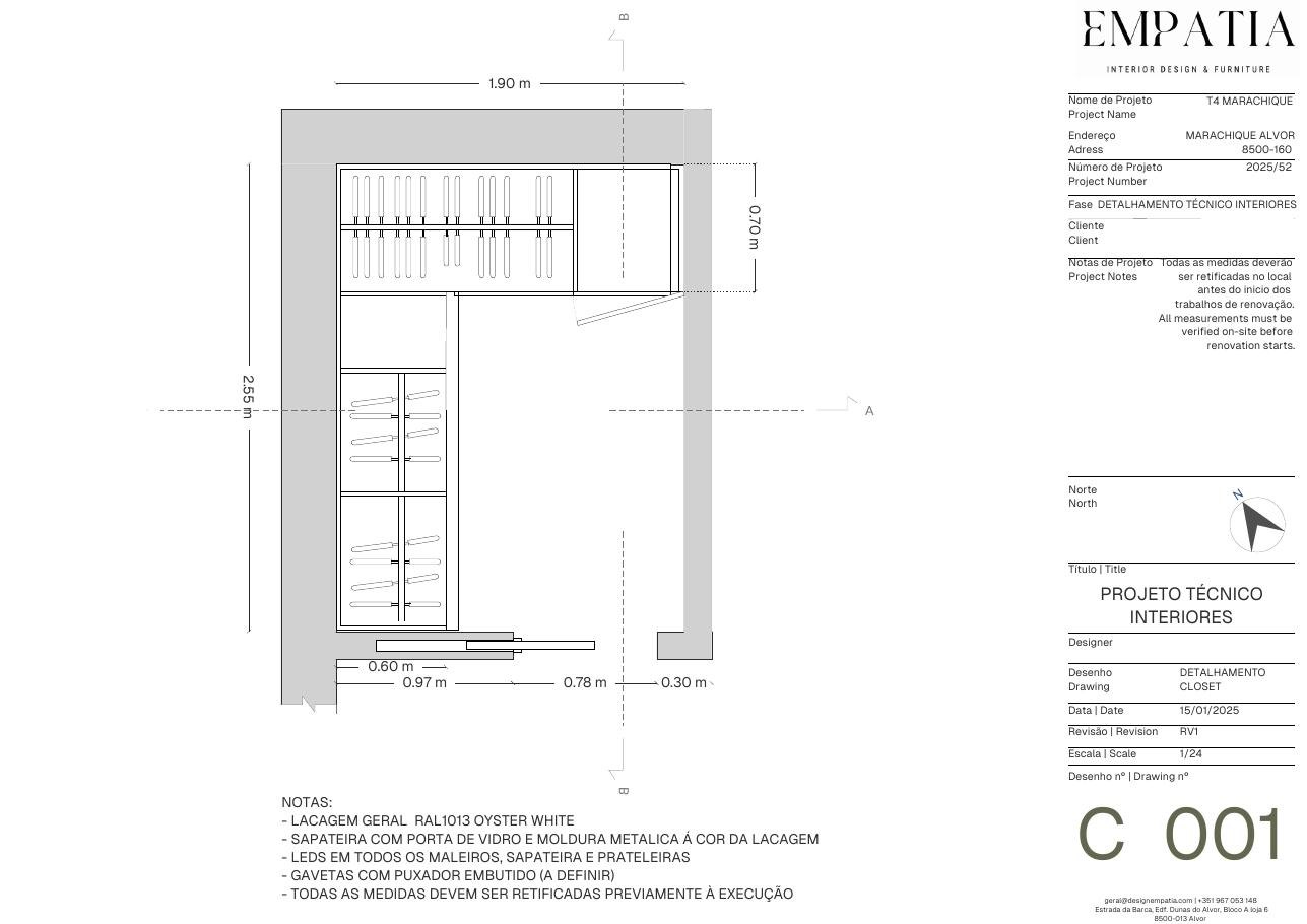 Folha de desenho técnico de carpintaria