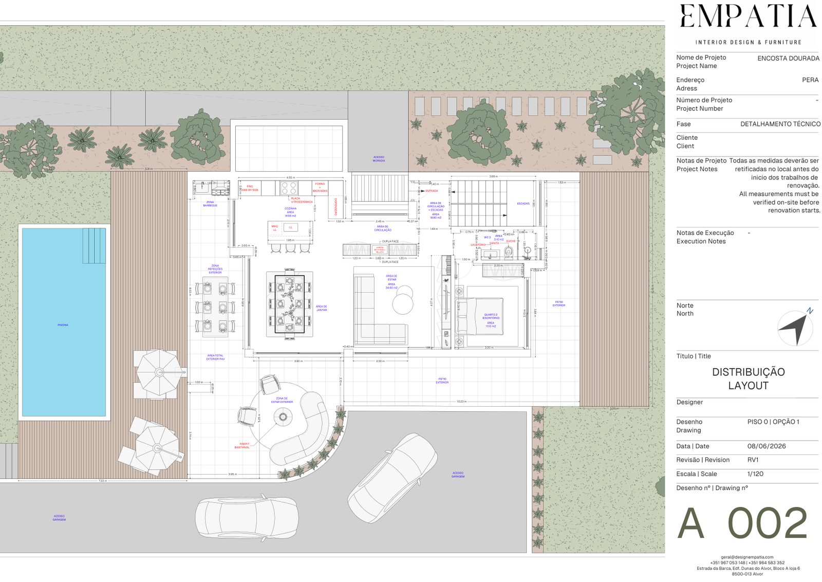 Folha do projeto técnico, planta de distribuição e layout