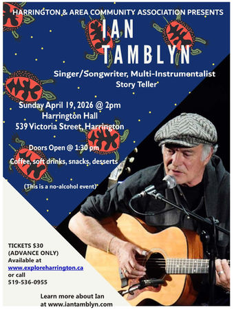 Ian Tamblyn in concert April 19th, Harrington, ON