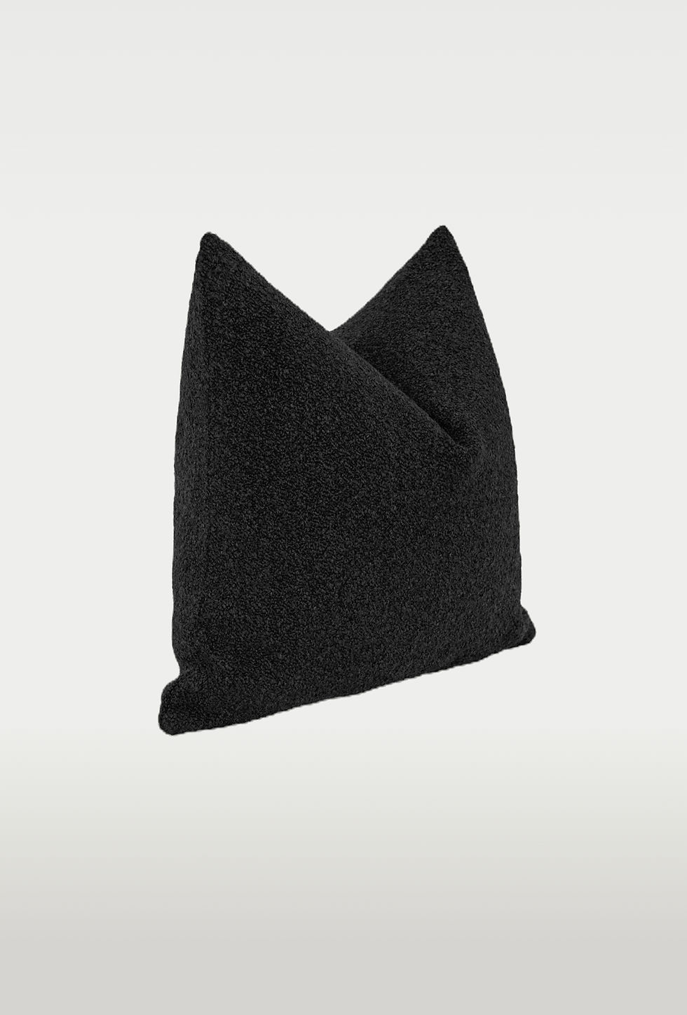 Thumbnail: Bouclé Black Throw Pillow Cover