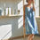 Thumbnail: Strappy Melinda Linen Dress - Blue