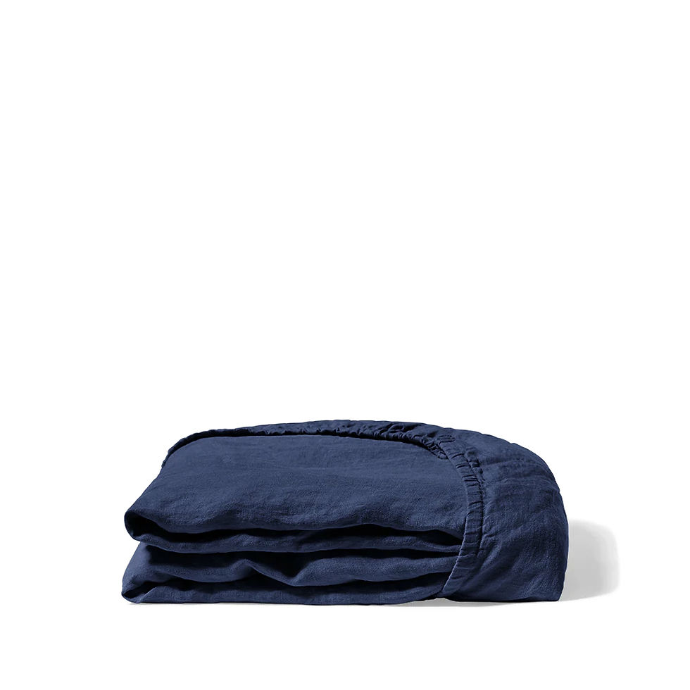 Soft Linen Navy Blue Fitted Sheet