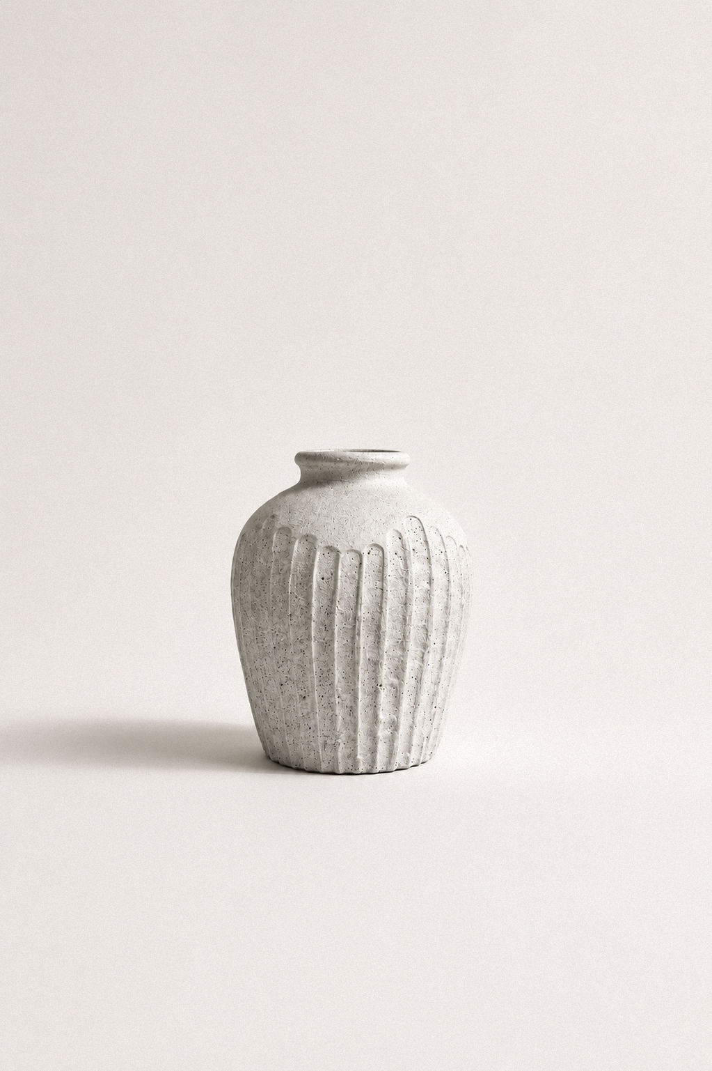 Victoria Stripe Vase White Gray H 15" x D 8"
