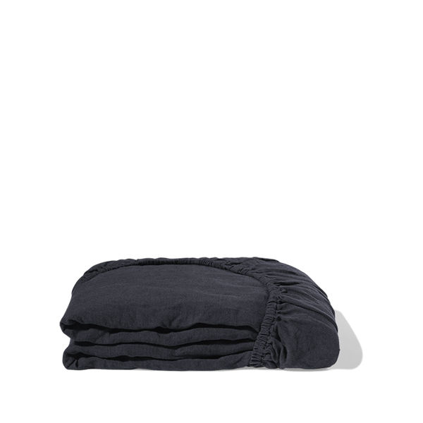 Soft Linen Black Fitted Sheet