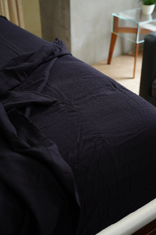 Thumbnail: Diana Linen Cotton Black Sheet Set