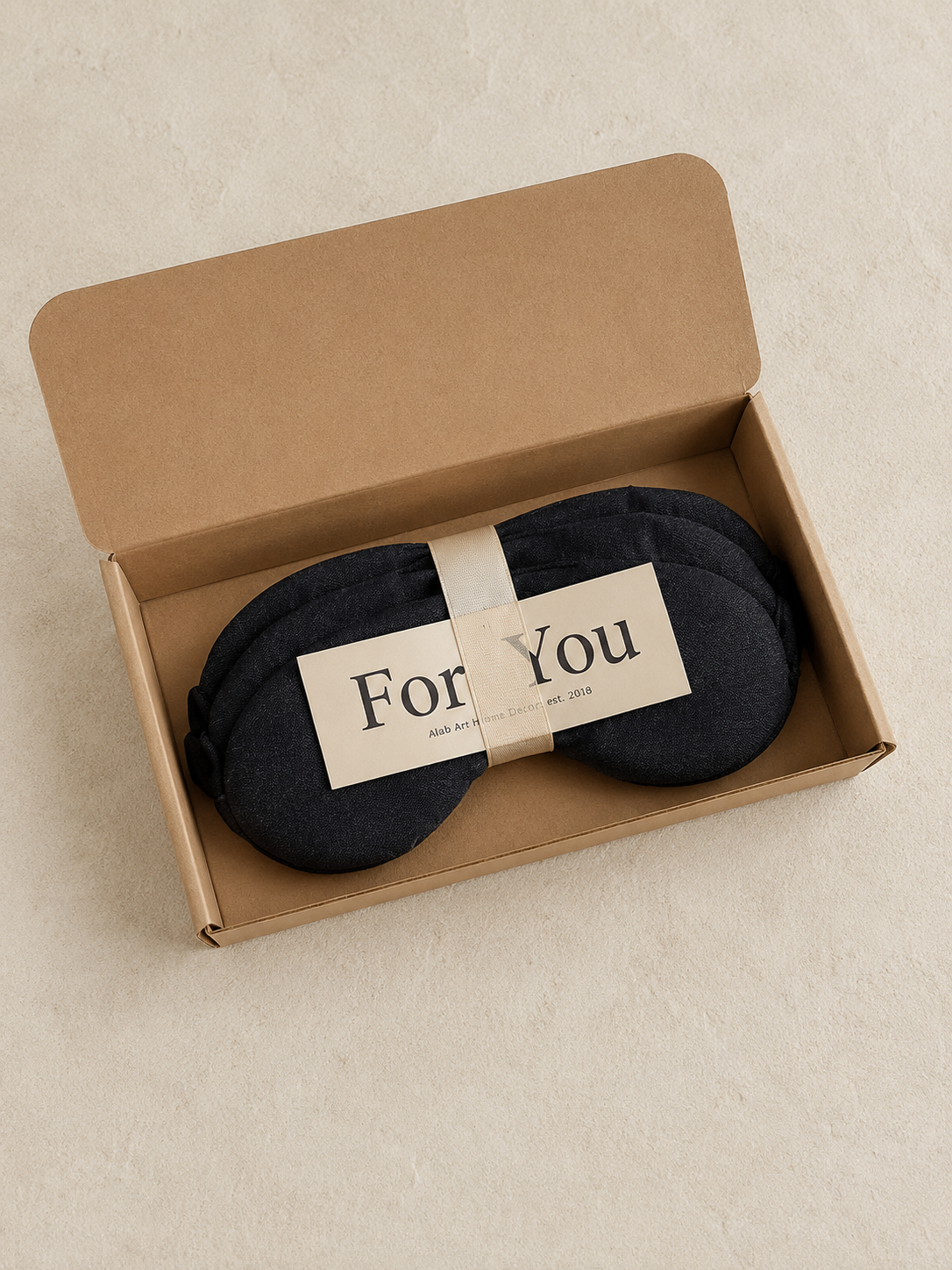 Linen Sleep Mask in Black (Pack of 3)