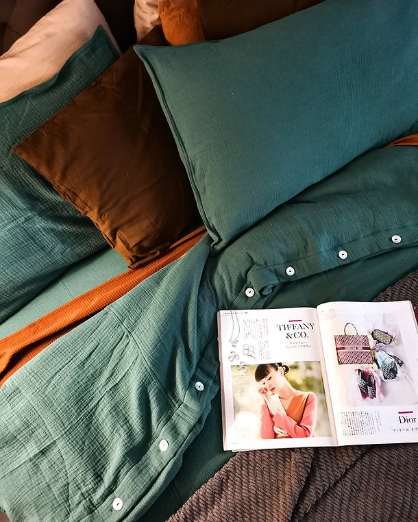 Thumbnail: Double Gauze Sea Green Flat Sheet