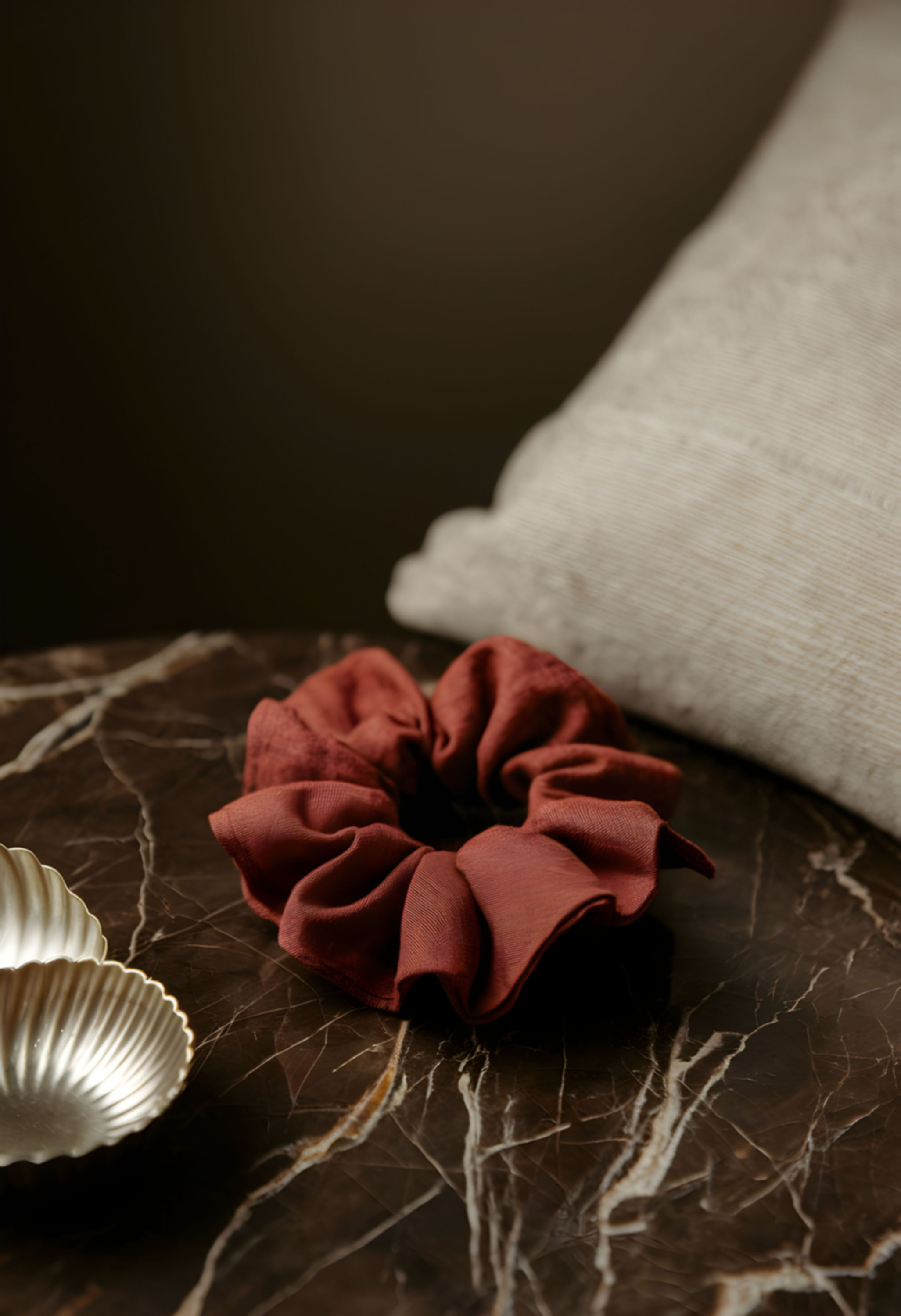 Linen Scrunchie Rust