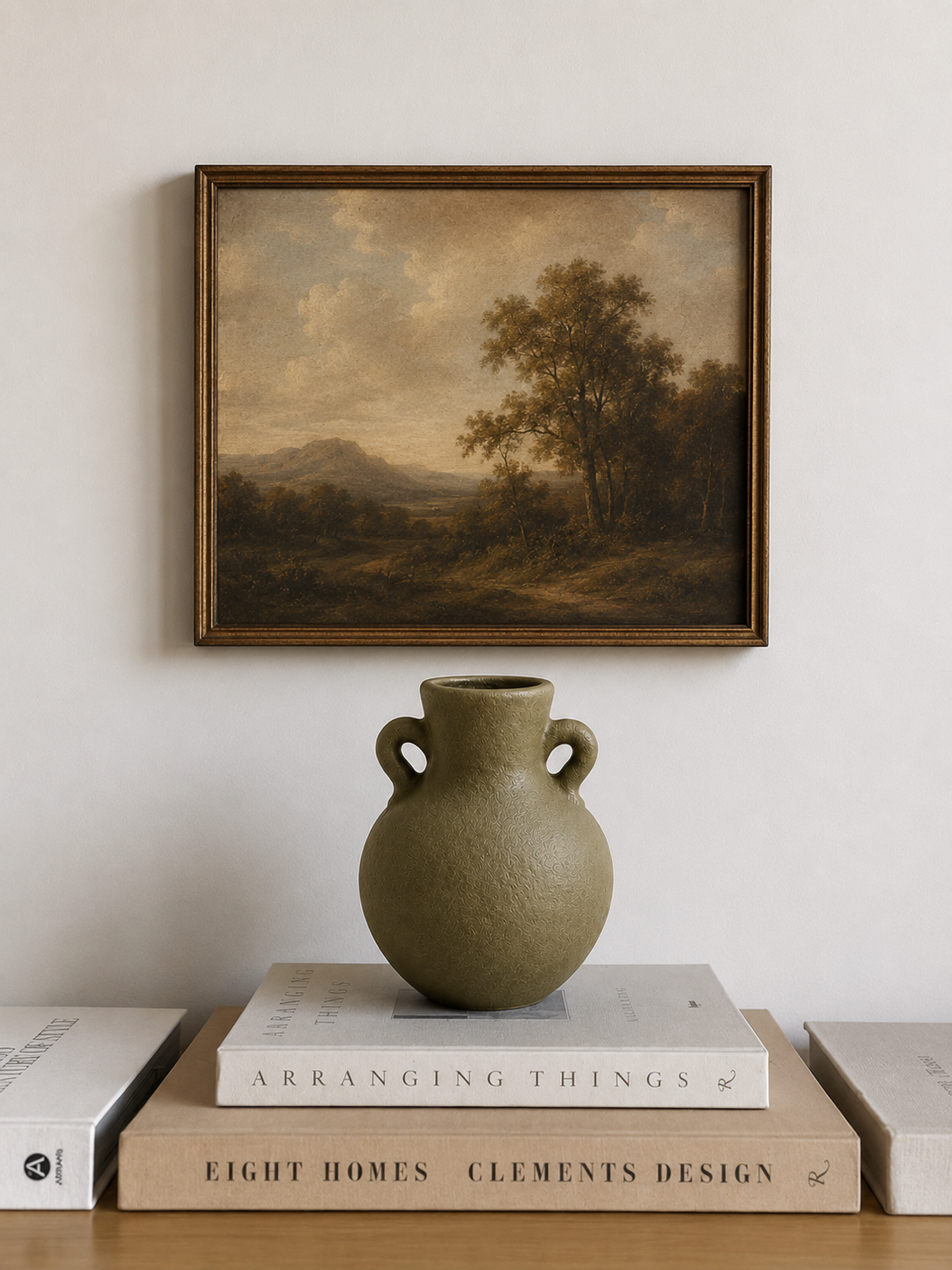 Terra Handle Vase Olive Blend H 9.5" x D 8"