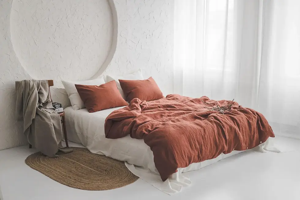 Thumbnail: Diana Linen Cotton Rust Duvet Cover