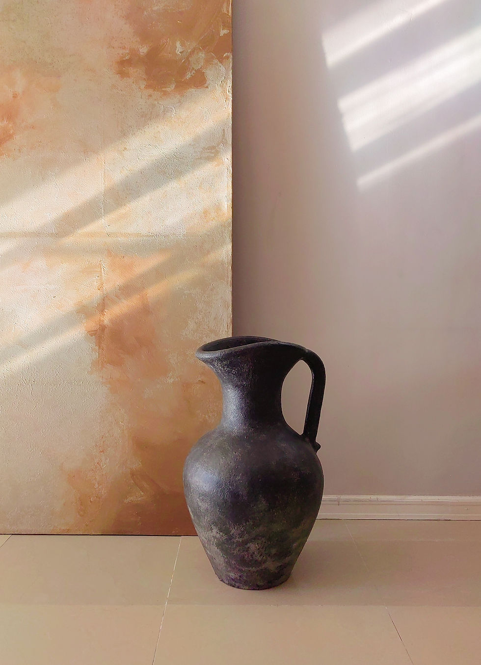 Thumbnail: Elara Terracotta Floor Vessel Black 28"H x 20"D (2.3 ft,H)