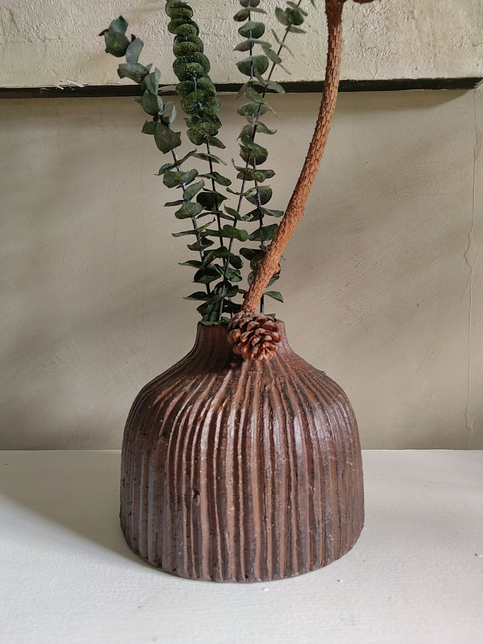 Thumbnail: Rivka Vase in Brown D7.5" x H8"
