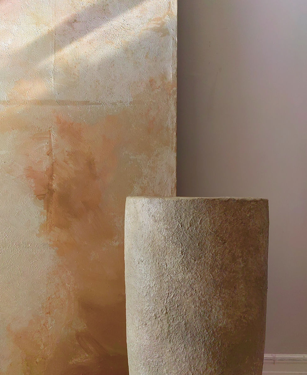 Thumbnail: Dune Terracotta Floor Vessel Taupe 30"H x 25"D (H 2.5 ft.)
