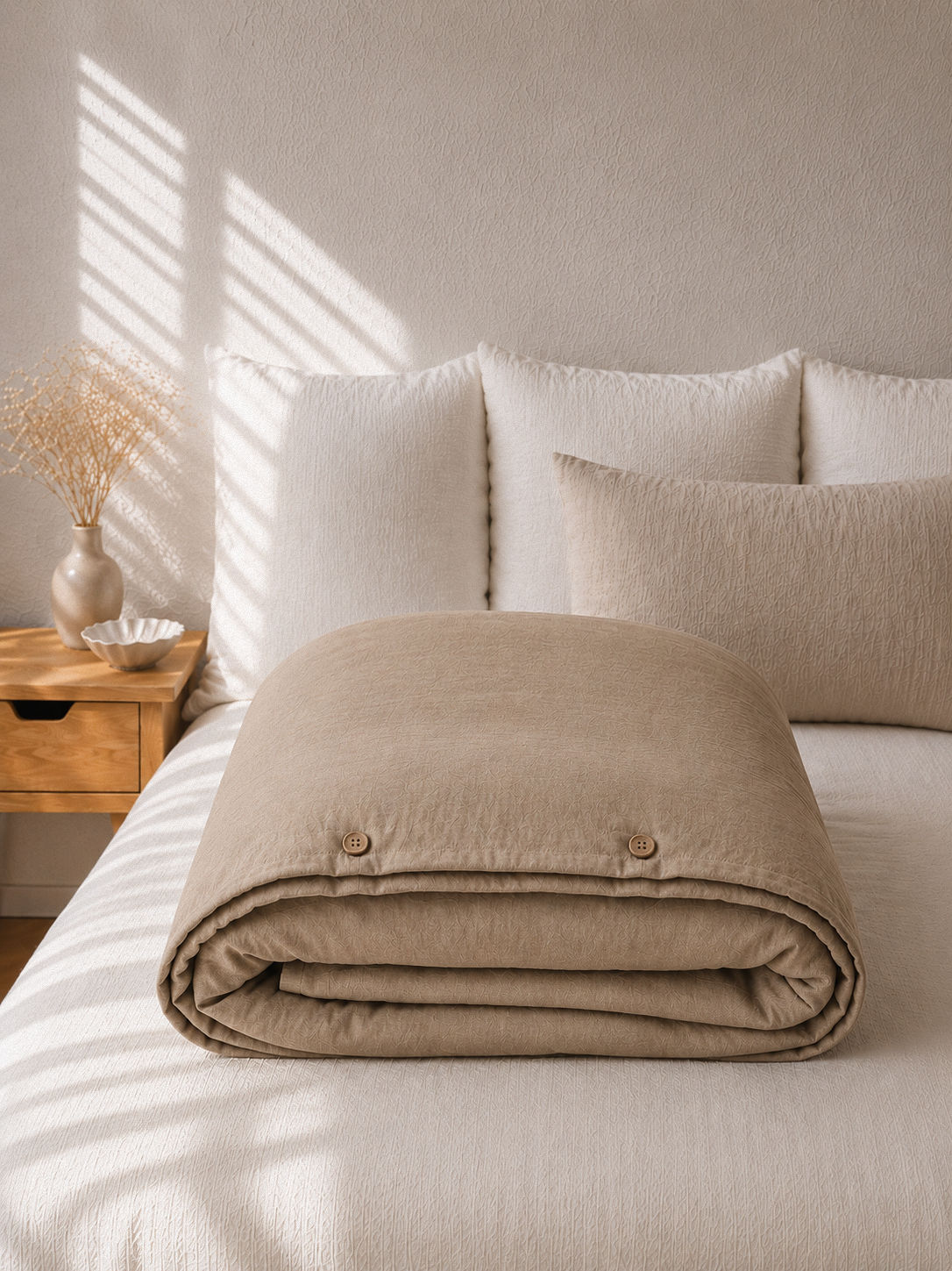 Diana Linen Cotton Dark Natural Duvet Cover