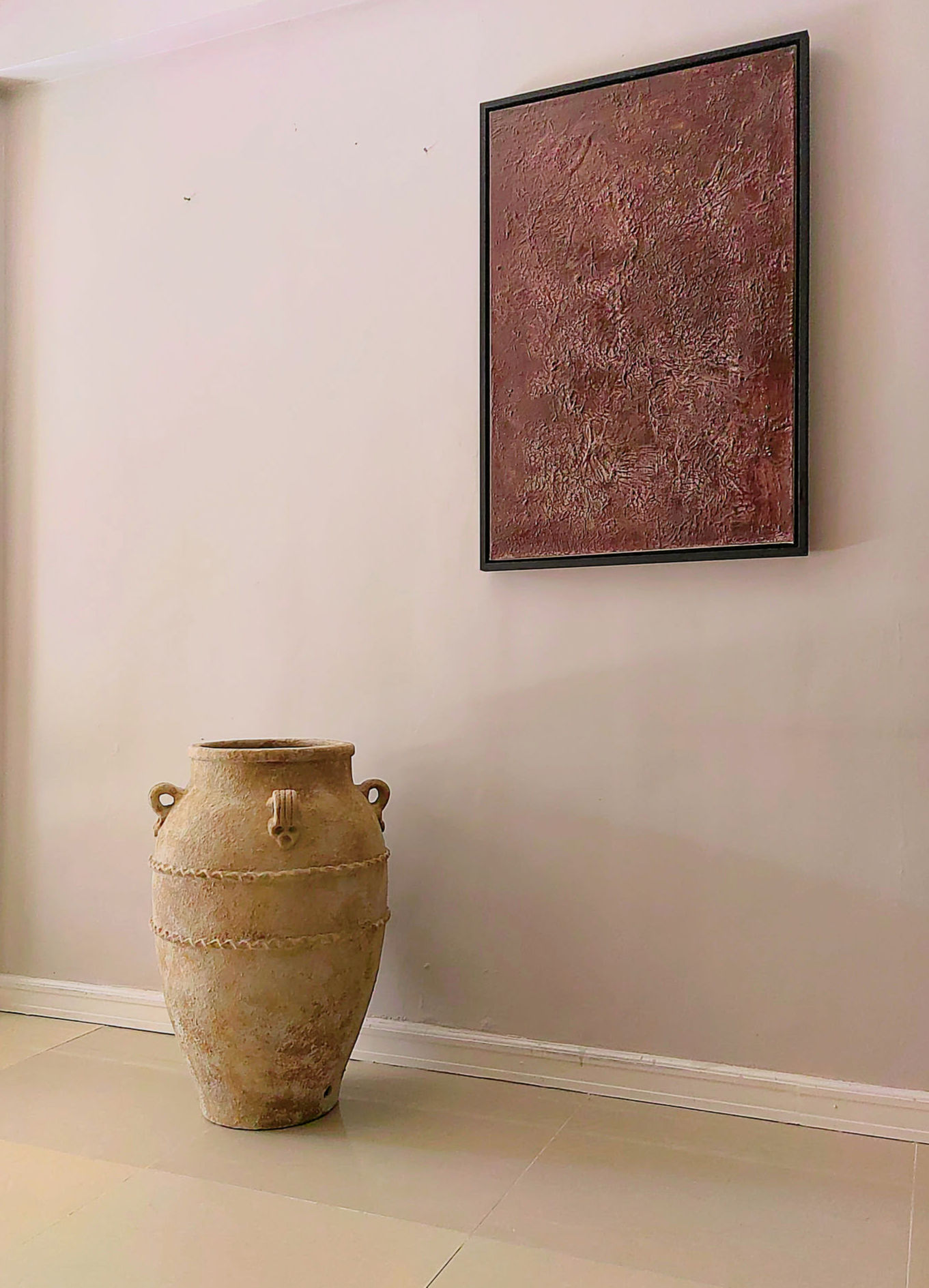 Indira Floor Vessel Textured Taupe D20" x H32"