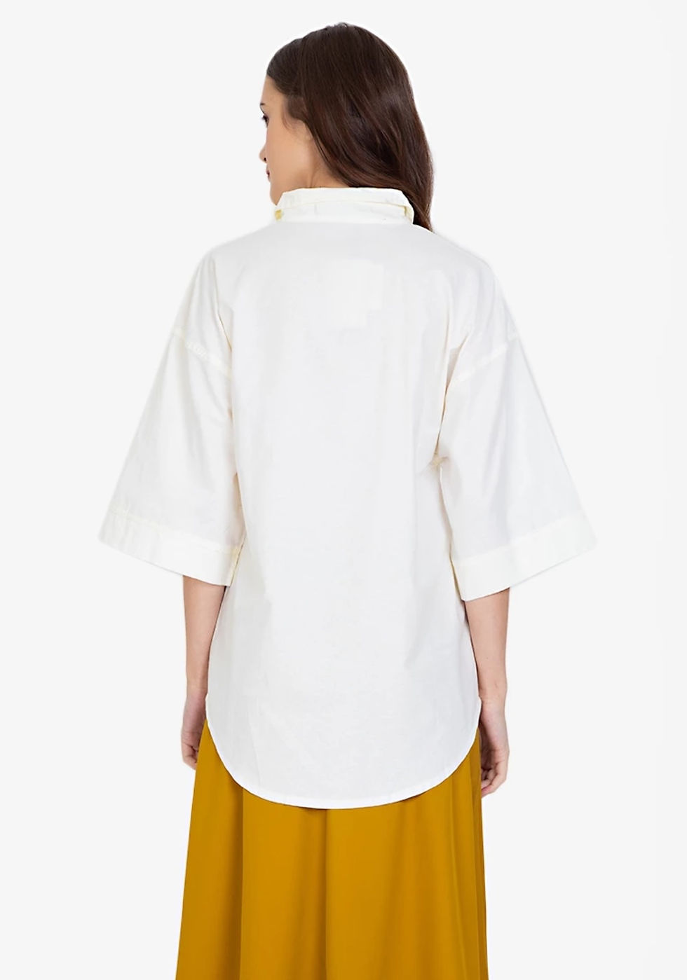 Thumbnail: Florencia Cream Linen Oversized Blouse