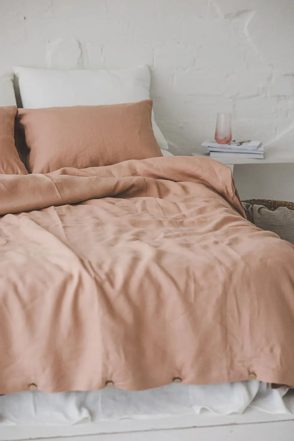 Thumbnail: Diana Linen Cotton Pinkish Nude Sheet Set