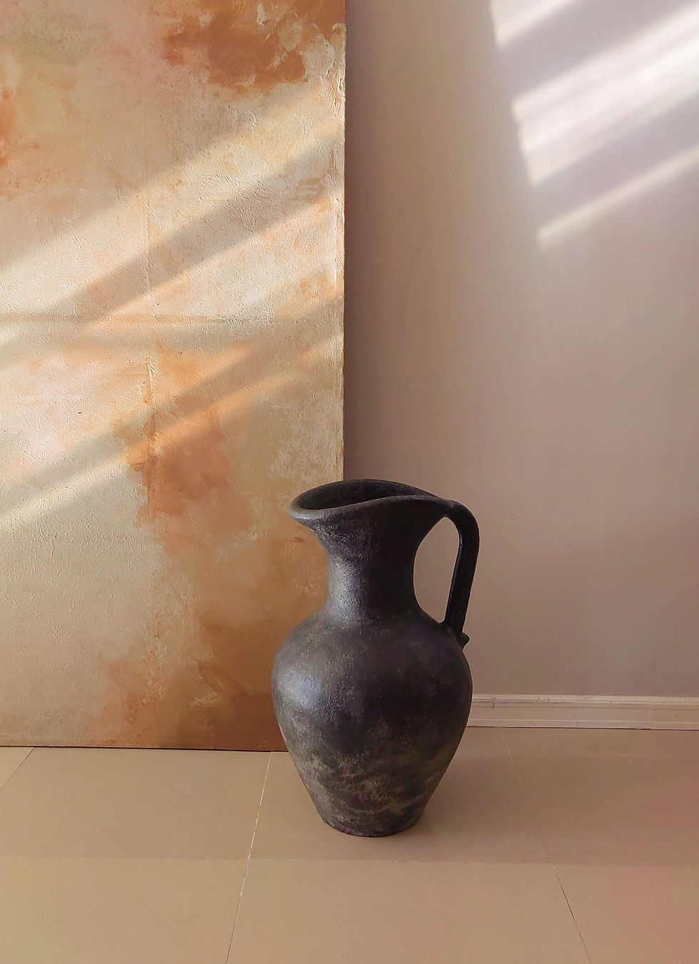 Thumbnail: Elara Terracotta Floor Vessel Black 28"H x 20"D (2.3 ft,H)