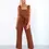 Thumbnail: Sefira Linen Jumpsuit Overalls Tobacco