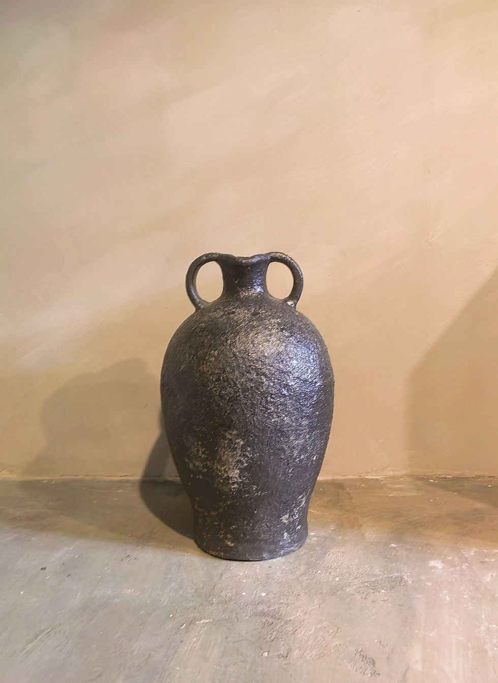 Thumbnail: Sephina Floor Vase in Black Blend Textured Clay D12" x H22"