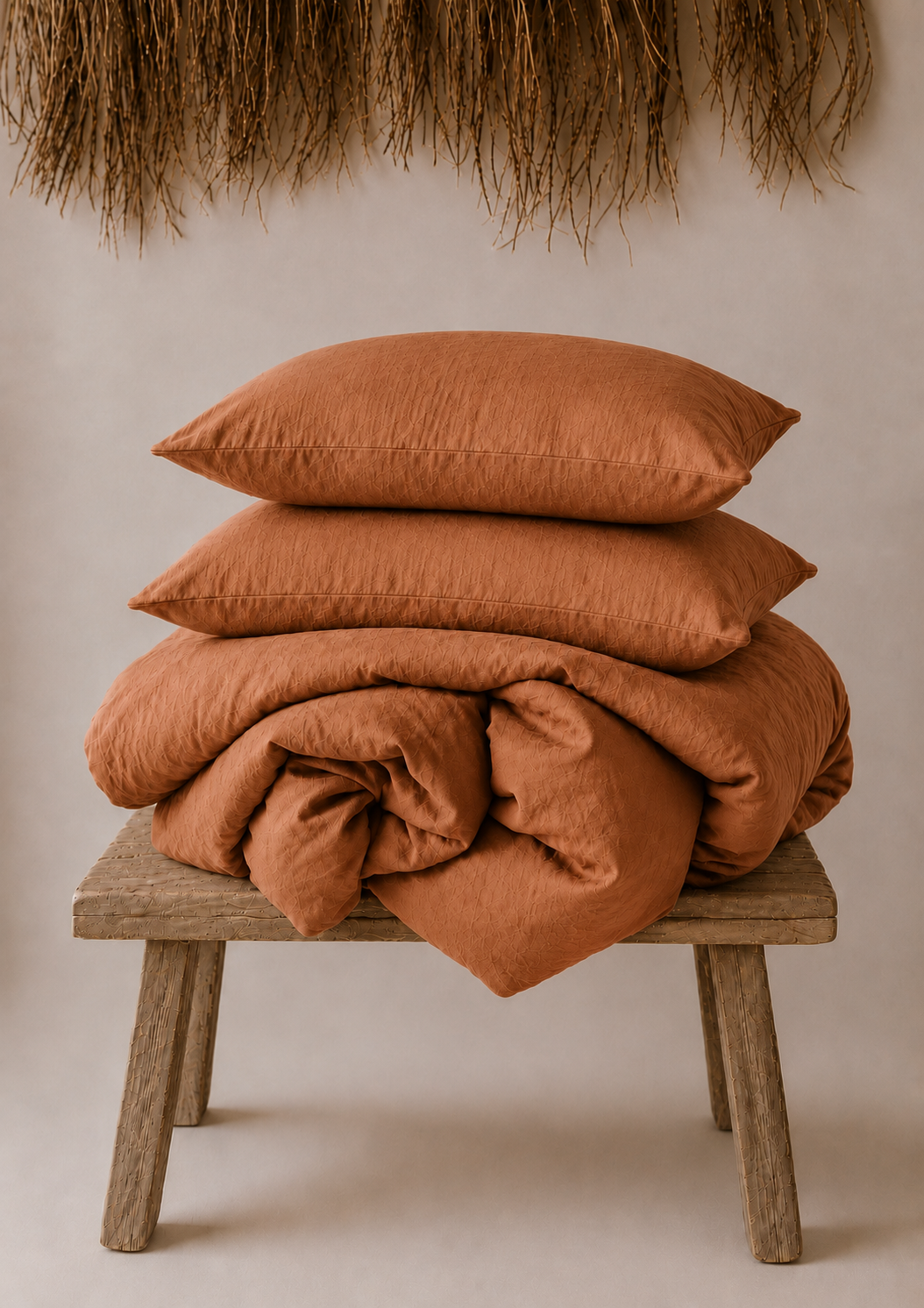 Dela Mara Linen Duvet Cover Set in Clay