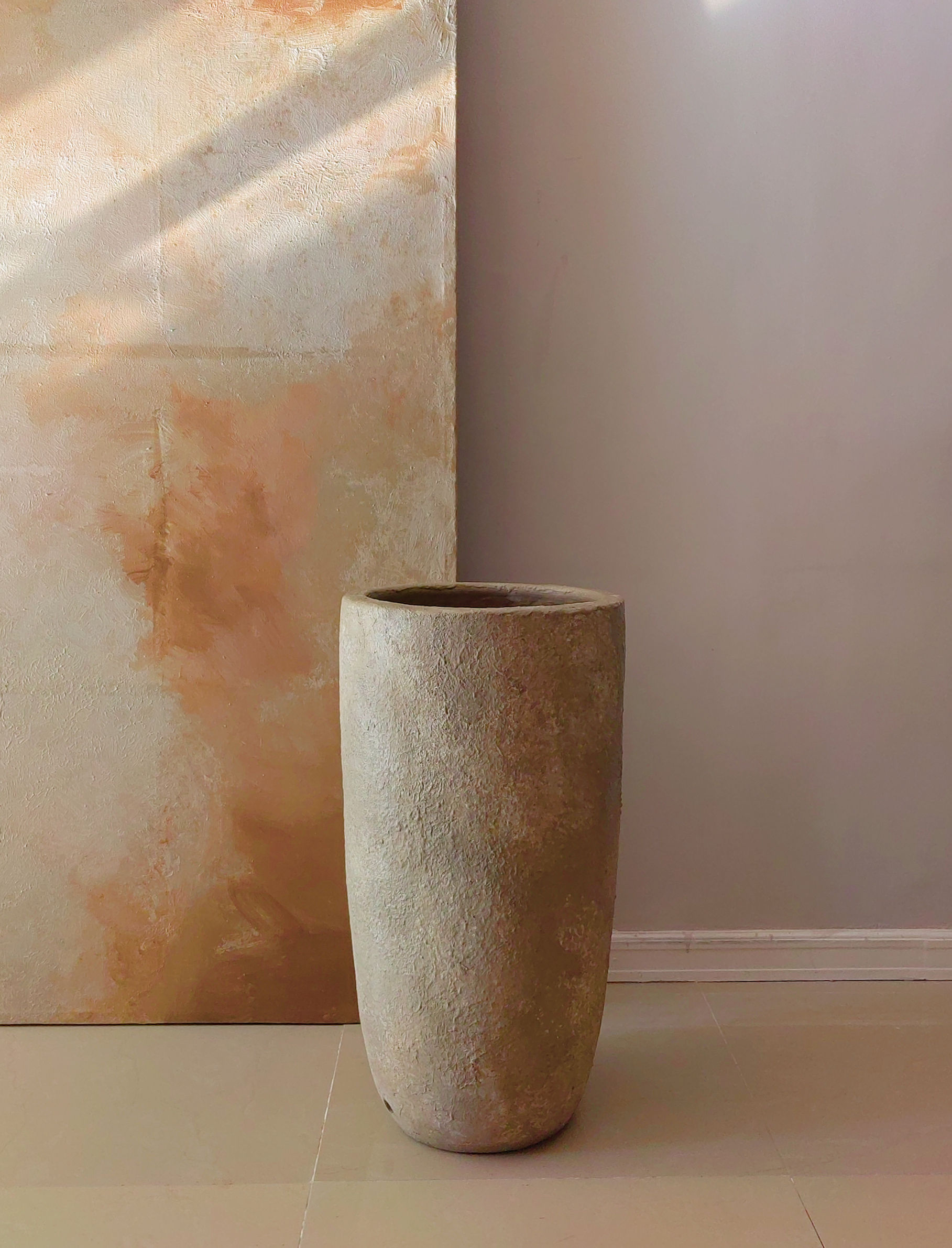 Dune Terracotta Floor Vessel Taupe 30"H x 25"D (H 2.5 ft.)