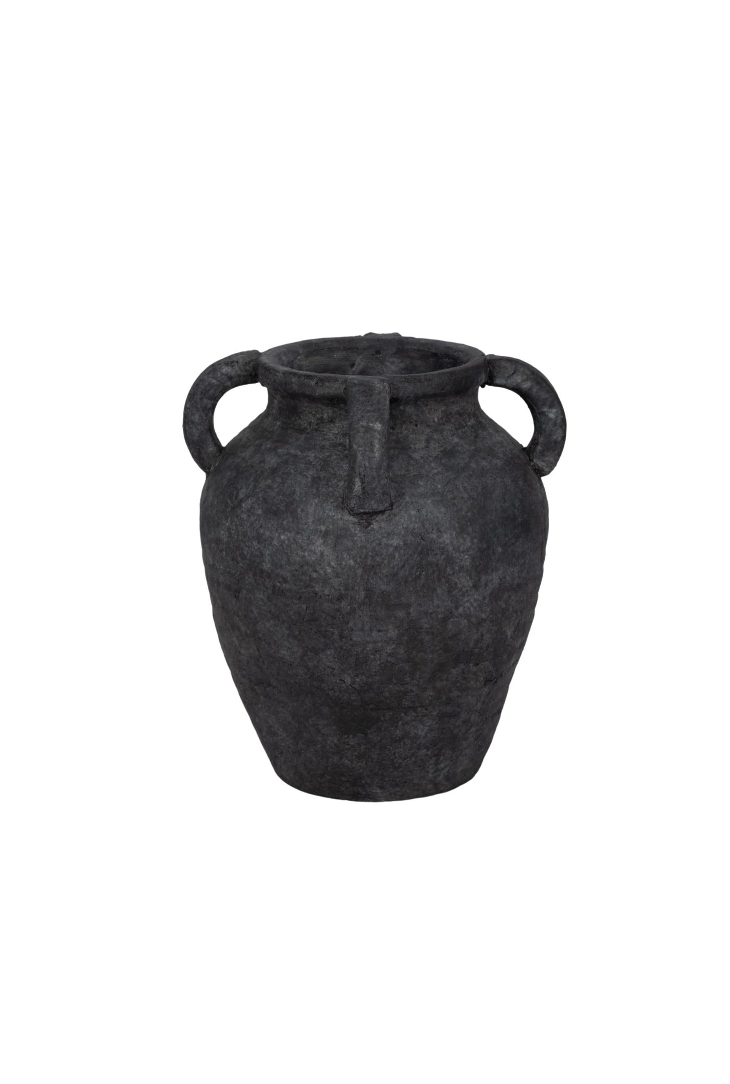 Aveline Terracotta Vase – Black Matte 12” H x 8” W