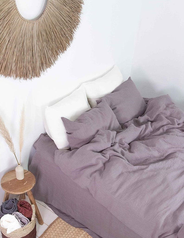 Thumbnail: Diana Linen Cotton Mauve Duvet Cover