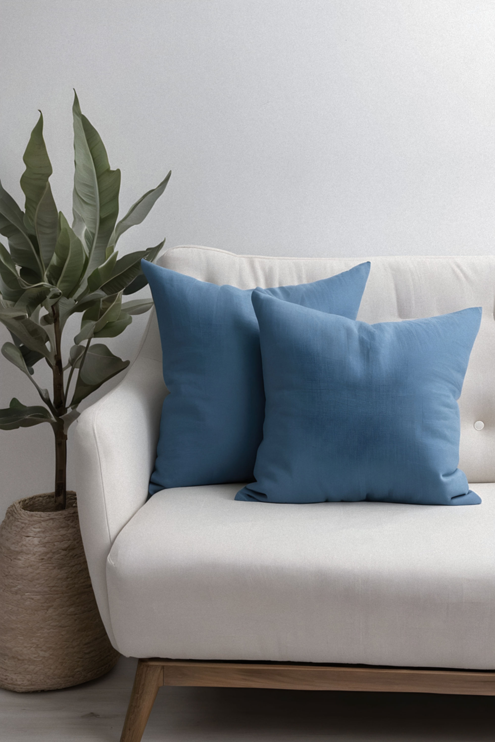Stonewashed Linen Cushion Dusty Blue - Set of 2