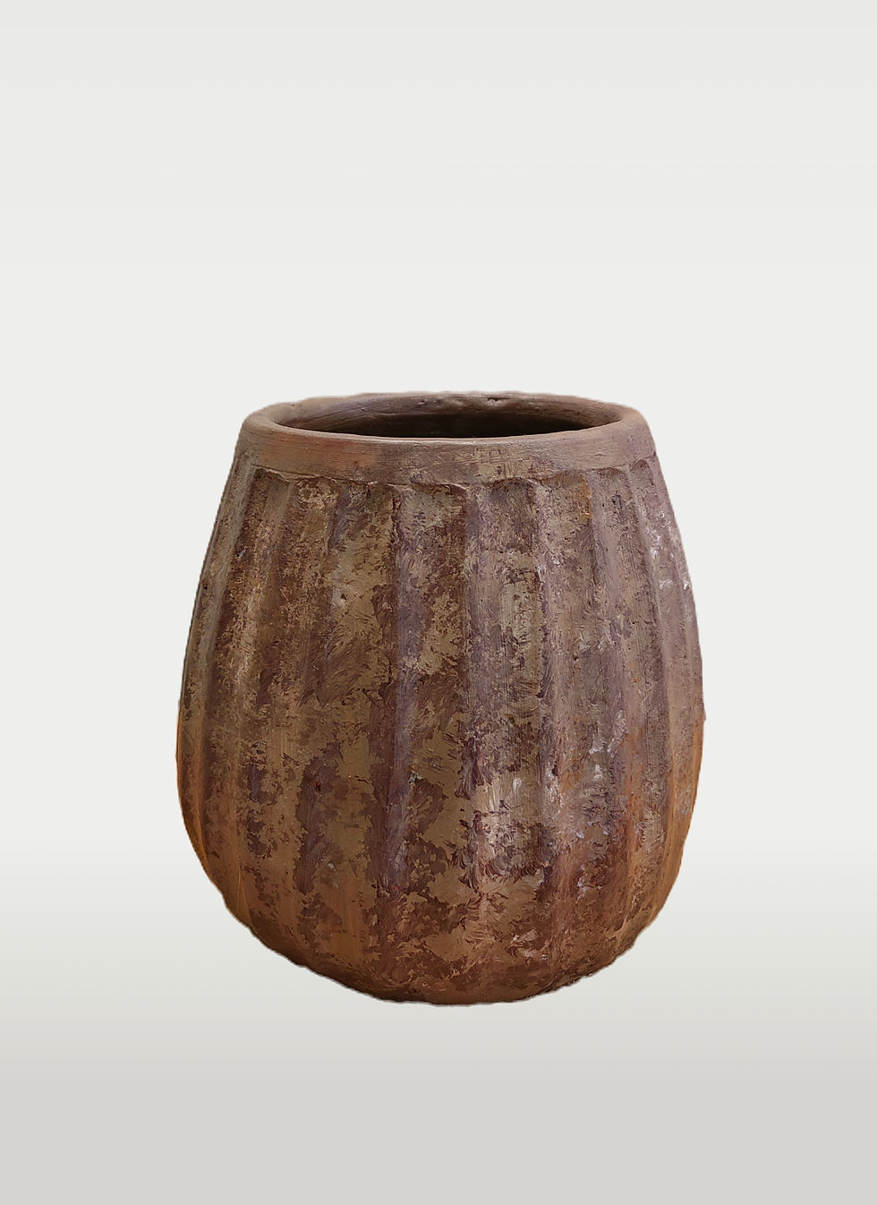 Thumbnail: Butil Handcrafted Terracotta Vase - Brown Blend nd 11" H x 10" D
