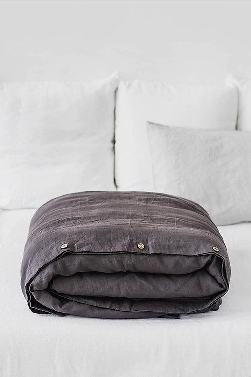 Thumbnail: Diana Linen Cotton Chacoal Gray Sheet Set