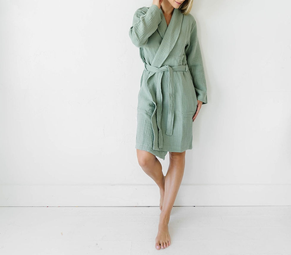 Thumbnail: Gauze Seagreen Robe Shawl Colar Unisex
