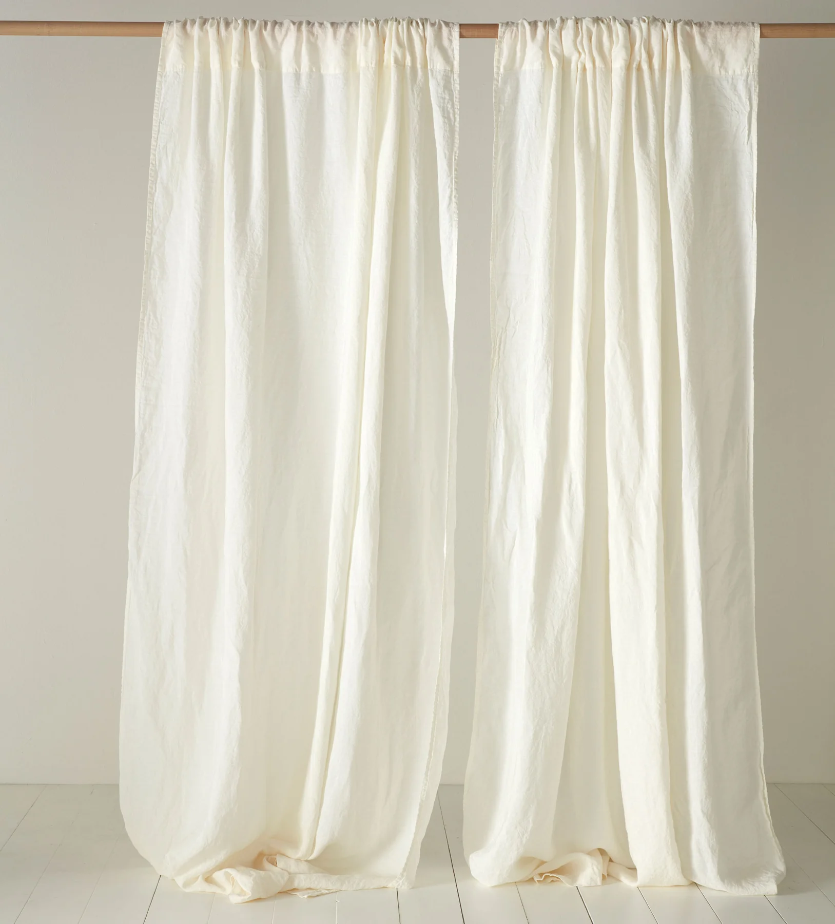 Rod Pocket Linen Cotton Curtain - Offwhite (1 Panel)