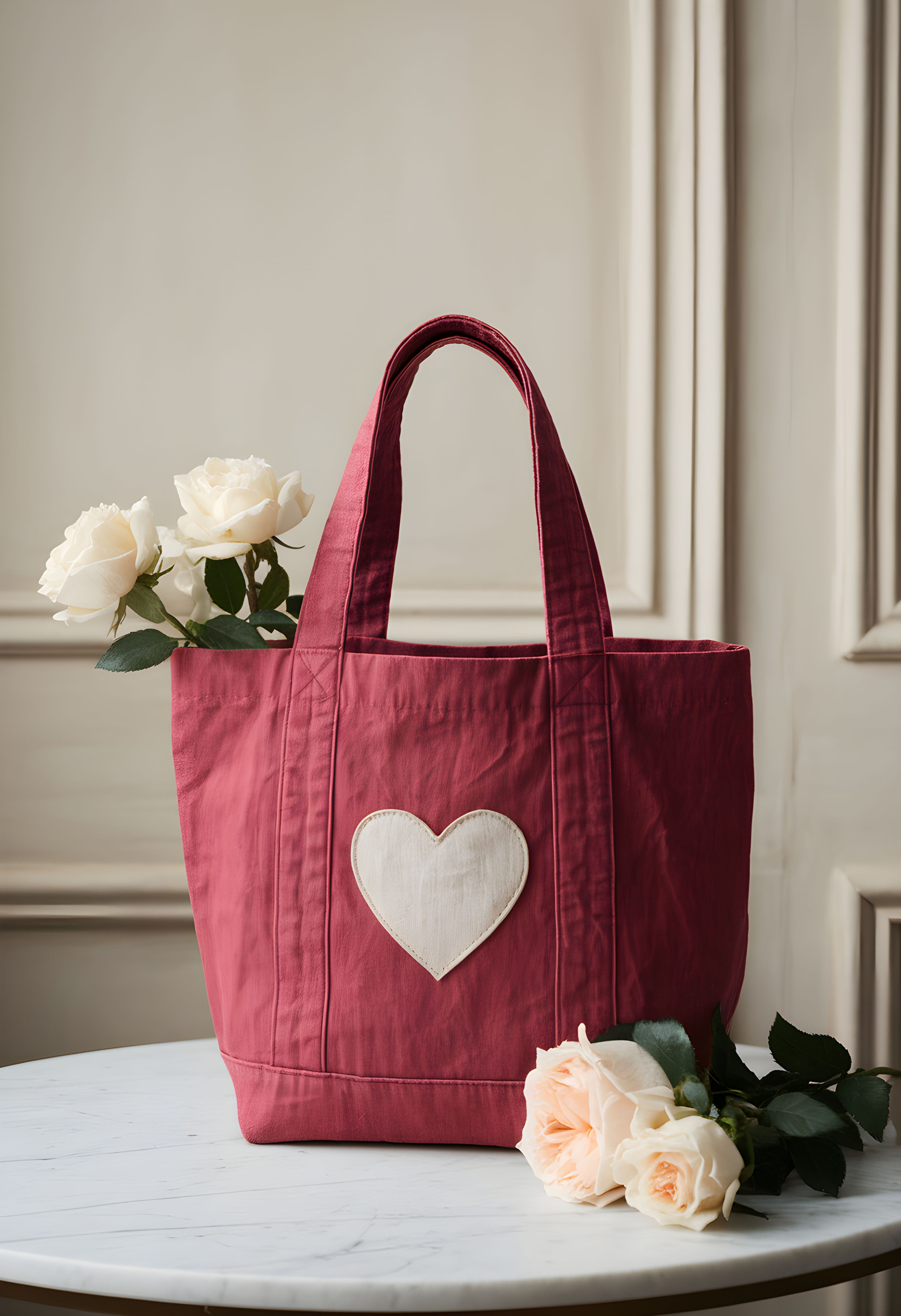 Crimson Heart Mini Tote Bag Red