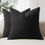 Thumbnail: Thick Weave Channel-Stitched  Throw Pillow Cover Black