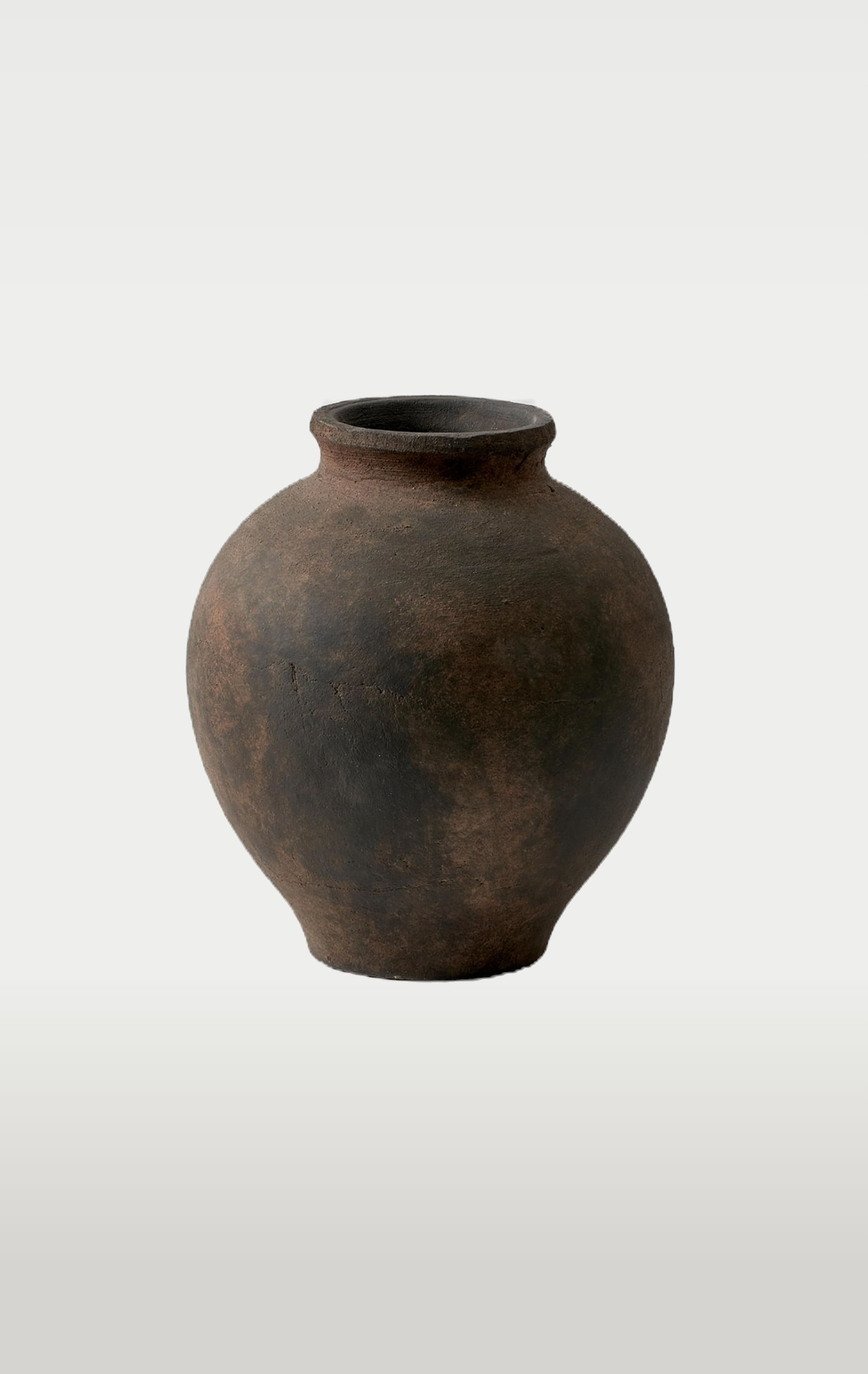 Selda Clay Vase – Aged Brown 11” H x 4” D