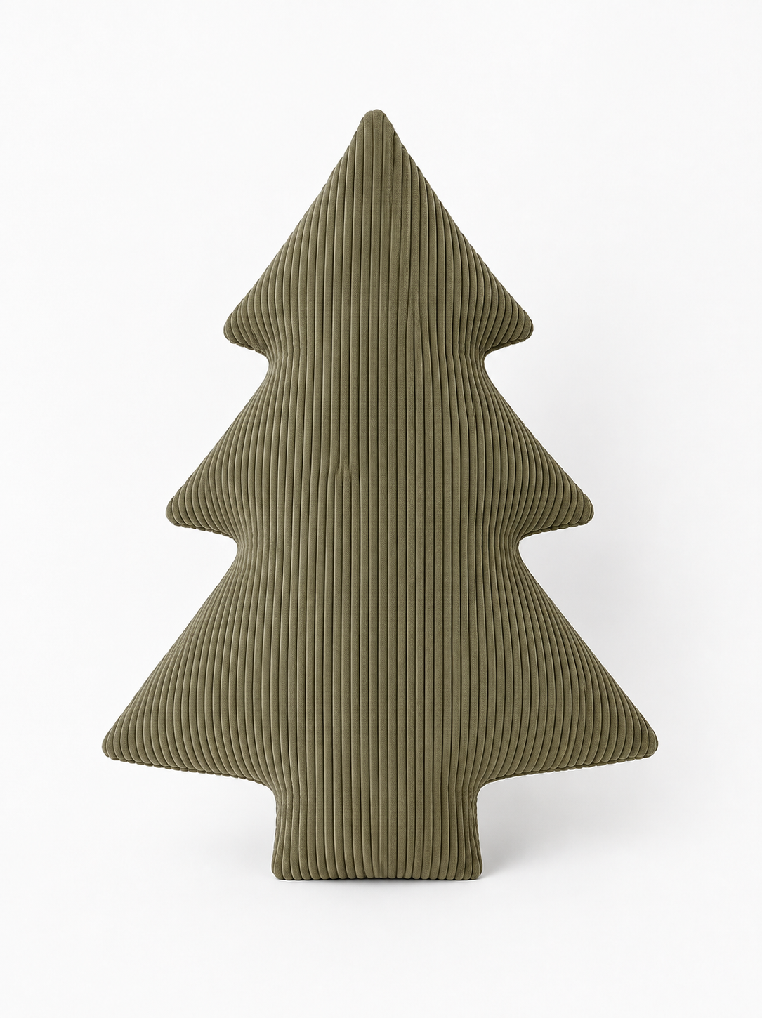 Ribbed Velvet Christmas Tree Pillow Moss Green