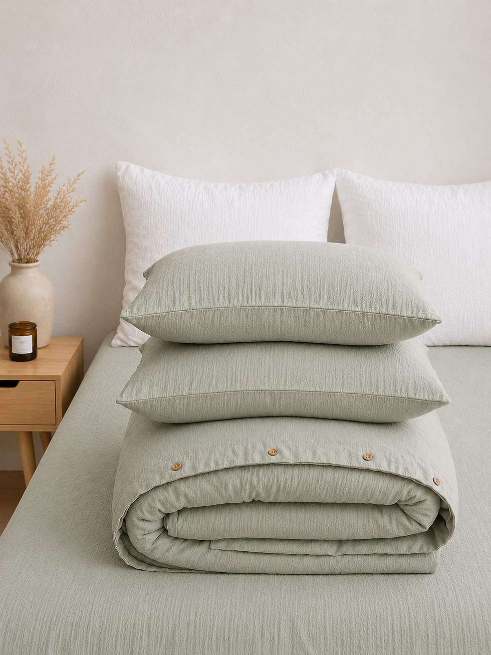Thumbnail: Diana Linen Cotton Sage Pillowcase