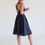 Thumbnail: Cross Back Navy Blue Dress