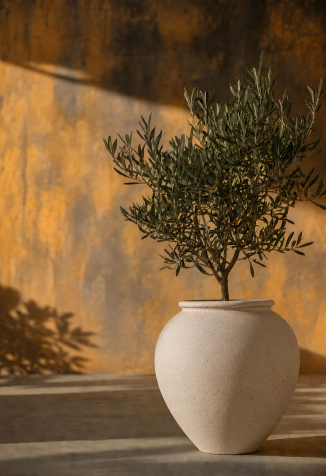Hermina White-Beige Terra Handmade Pot Planter 32” H x 26"D