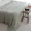 Thumbnail: Reversible Fringe Muslin Bedspread Sage x Beige