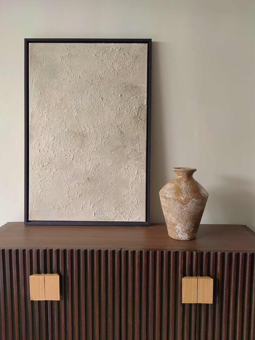 Thumbnail: Sitka Tall Handcrafted Clay Vessel Caramel - Taupe 8.5"D x 12"H