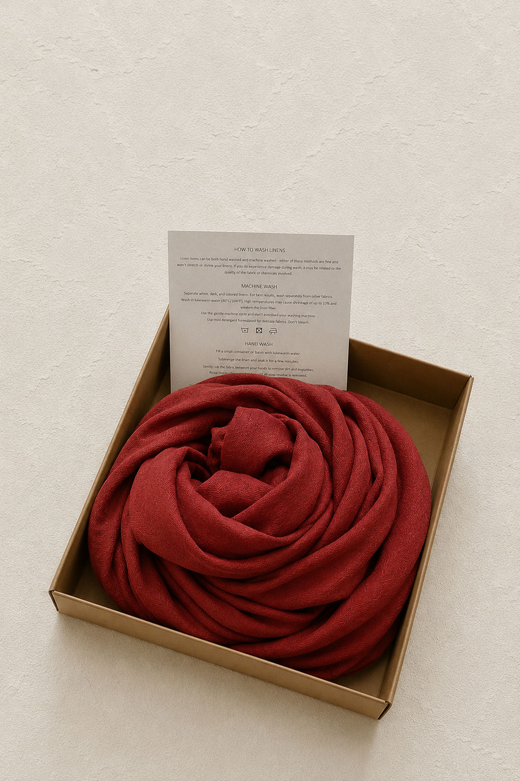 Oversized Linen Shawl in Rust Red