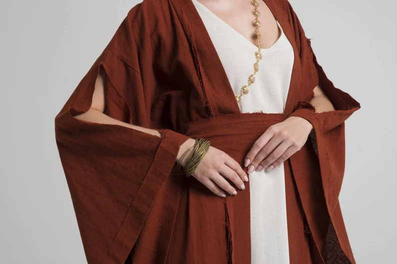 Thumbnail: Kaneesha Linen Kimono Robe Boho
