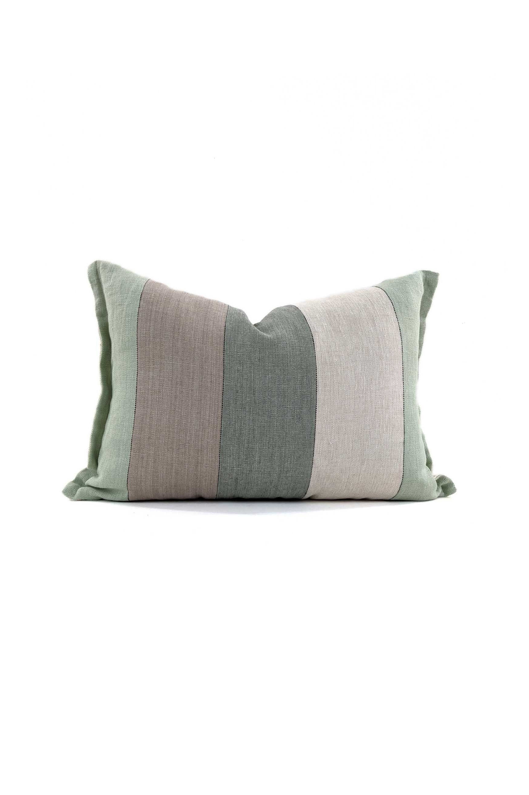 Sienna Linen Lumbar Cover Moss, Sage (Set of 2)