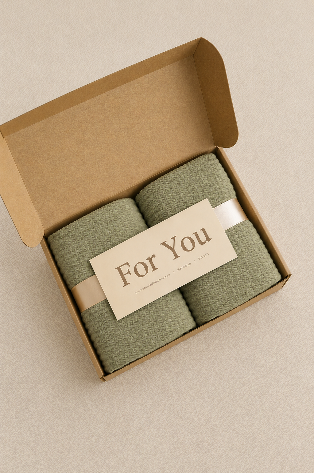 Gauze Hand Towel Sage (Pack of 2)
